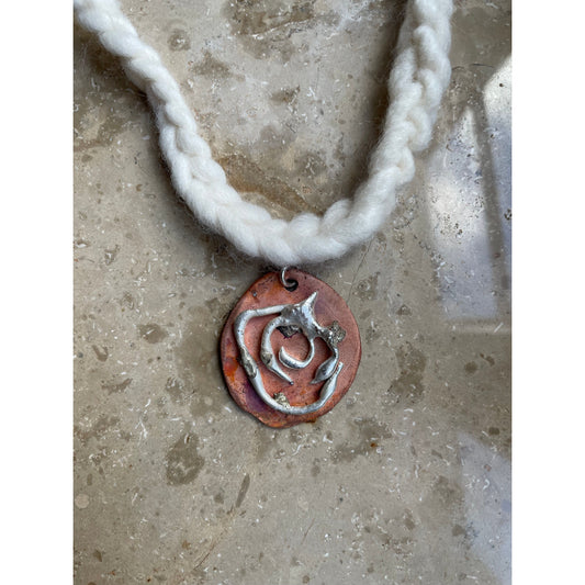 soft swirl silver/copper necklace