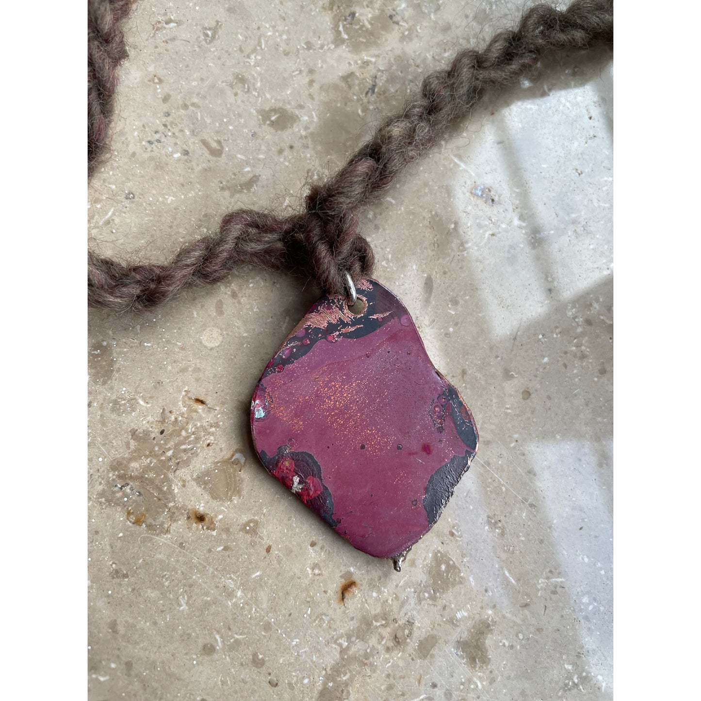taurus silver/copper necklace