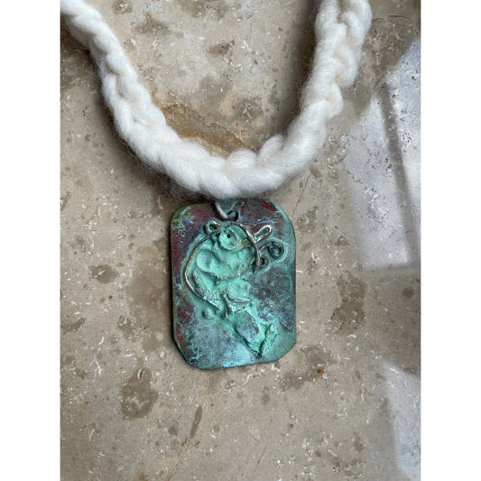 ancient turquoise silver/copper necklace