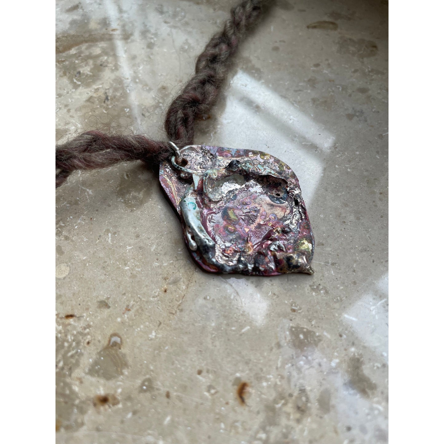 taurus silver/copper necklace