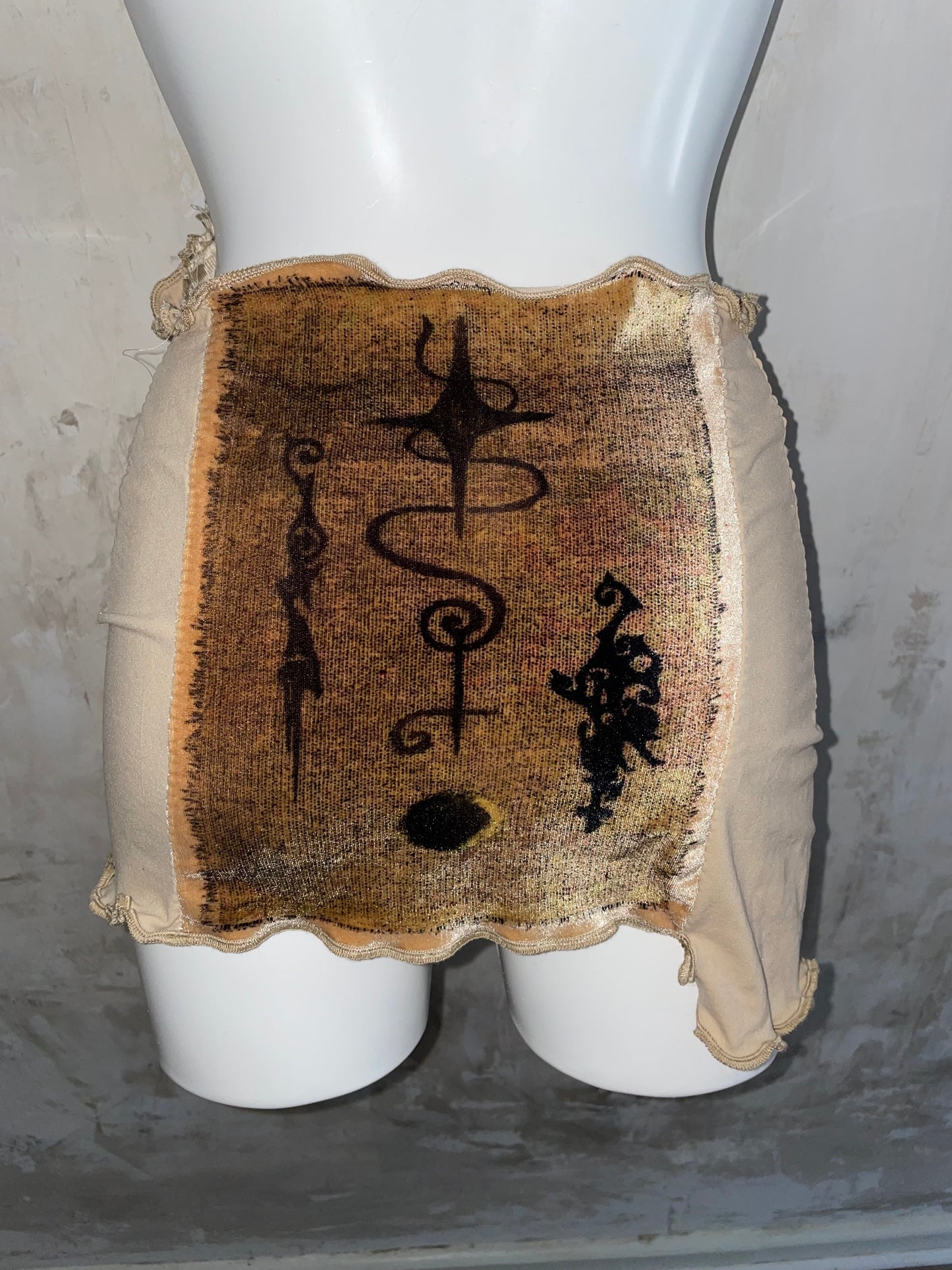 spirit animal silk mini skirt