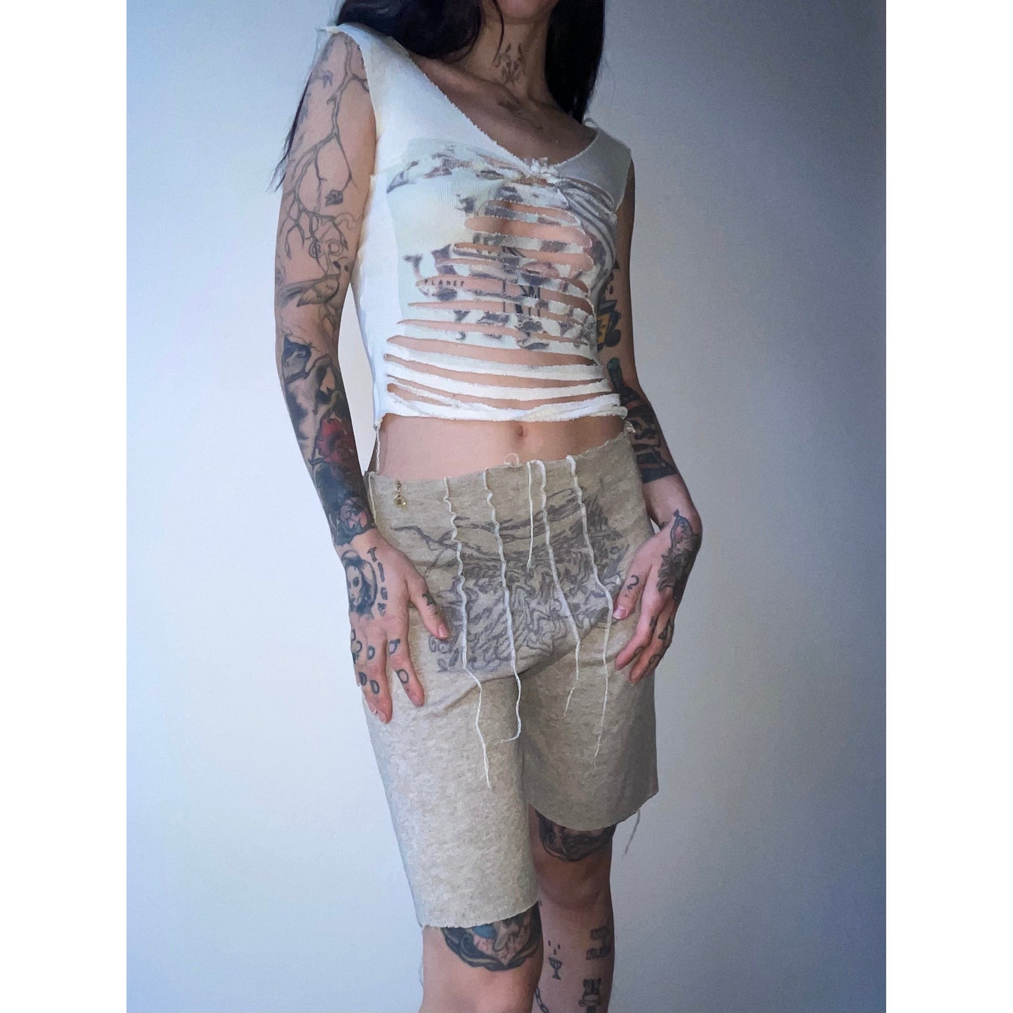 oyster knit shorts