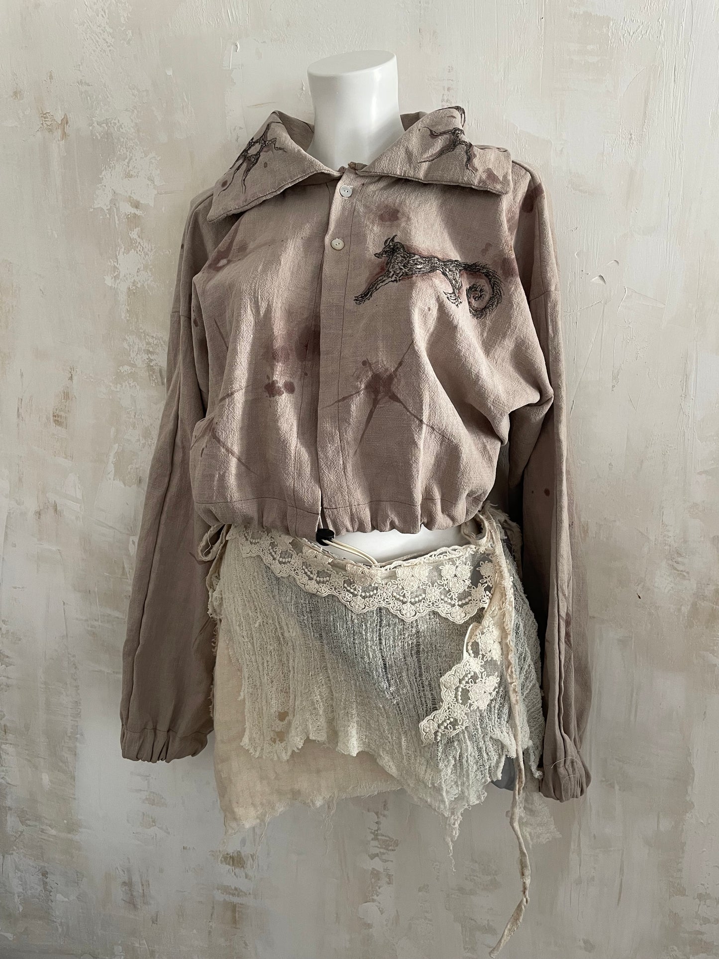 spirit animal linen jacket