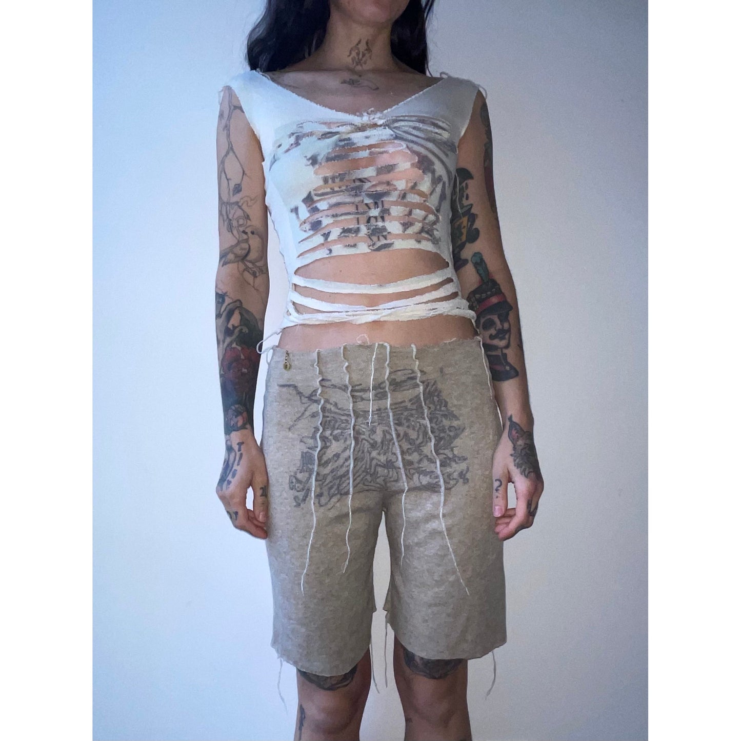 oyster knit shorts