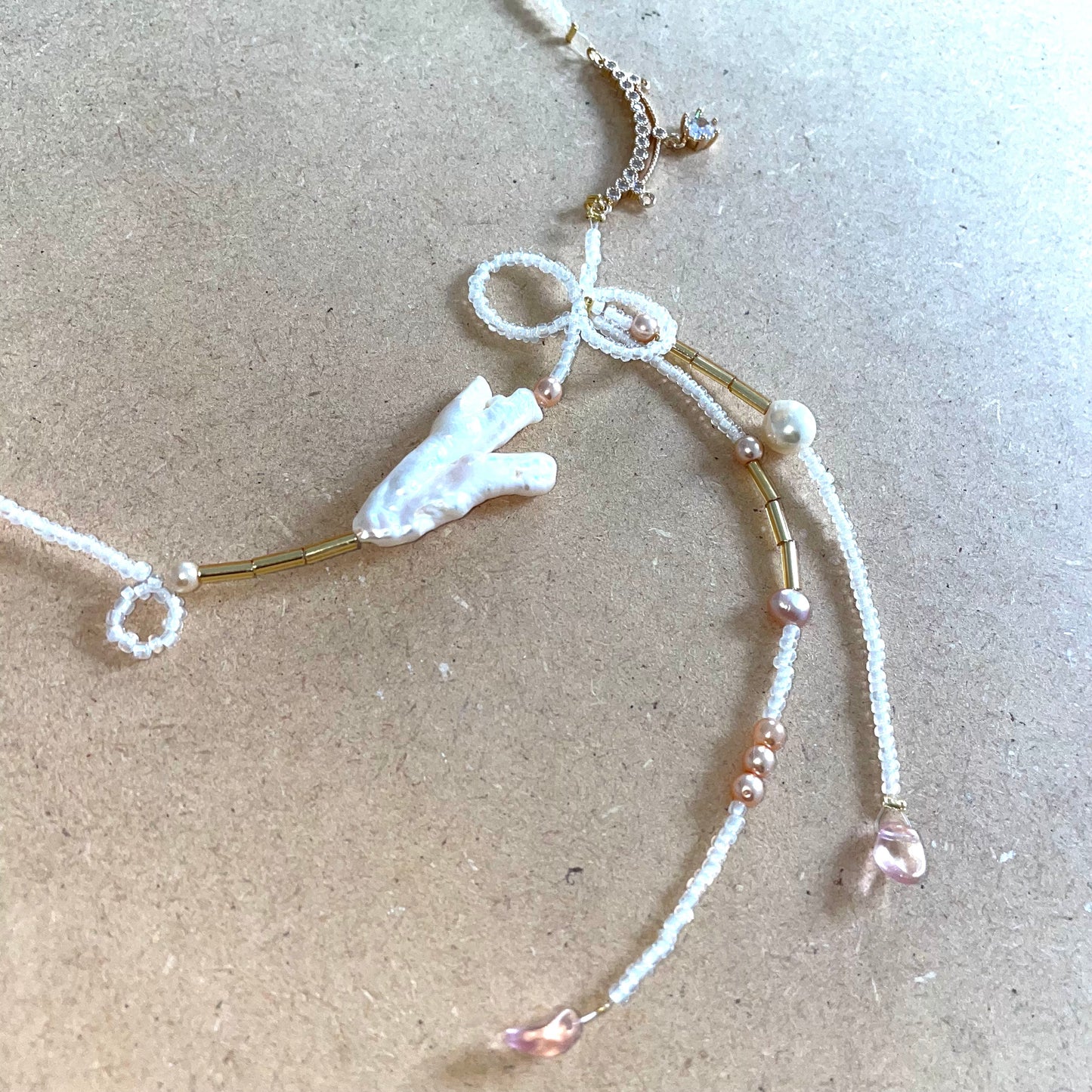 peach fuzz necklace