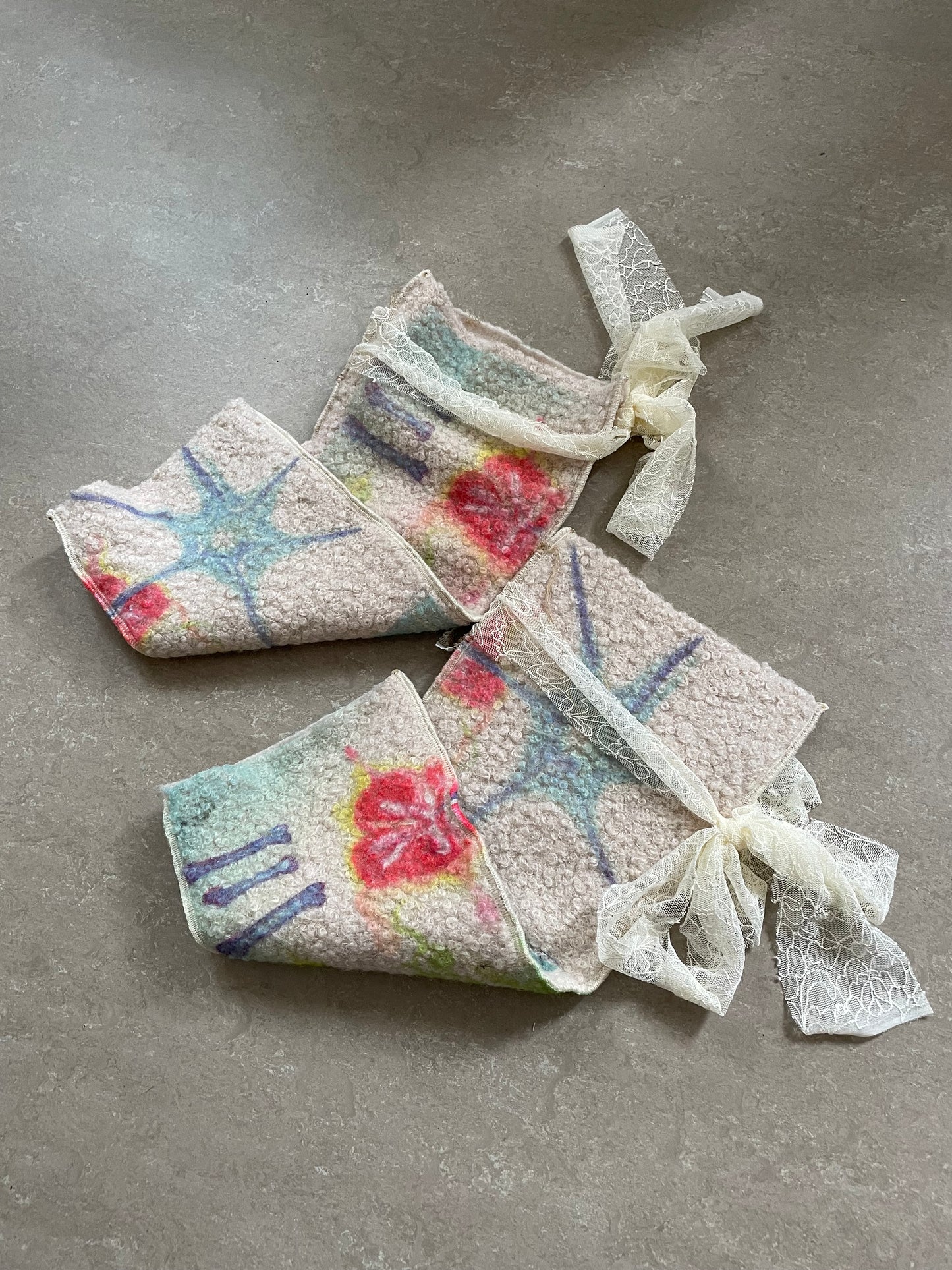 wool printed leg warmers