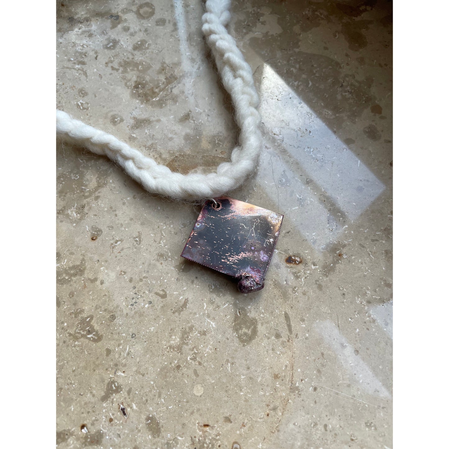 pebbles silver/copper necklace