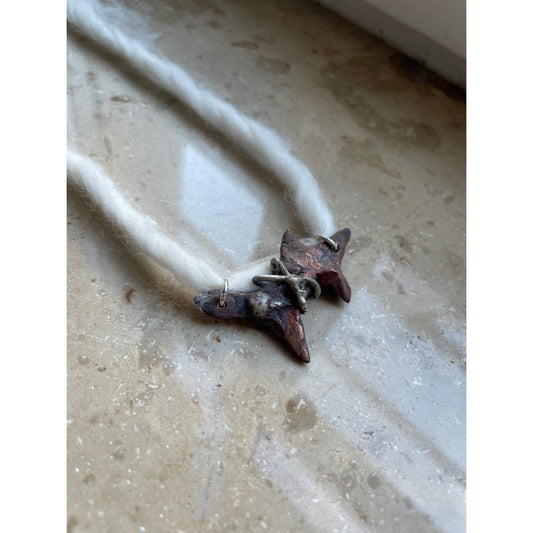 spike form silver/copper necklace