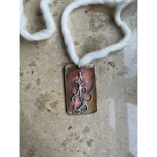 tarot card silver/copper necklace