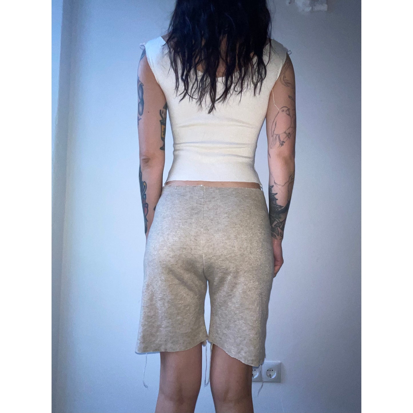 oyster knit shorts