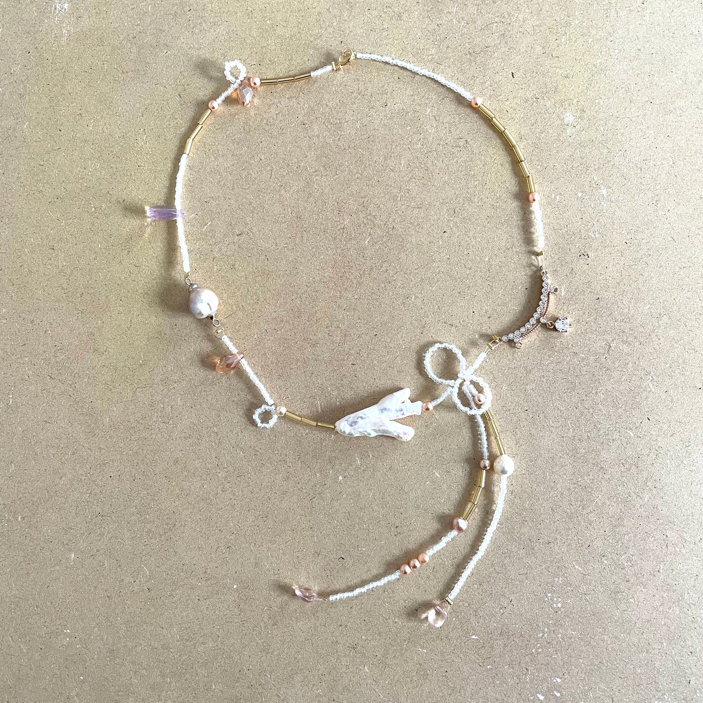 peach fuzz necklace