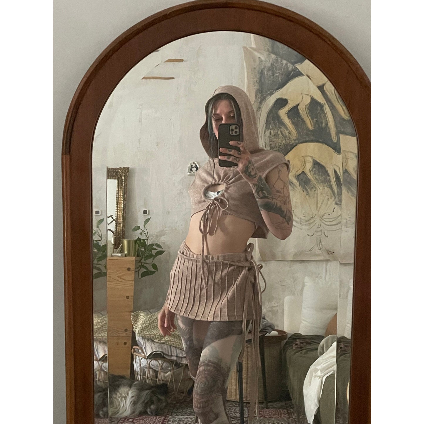 heap shorts/skirt set
