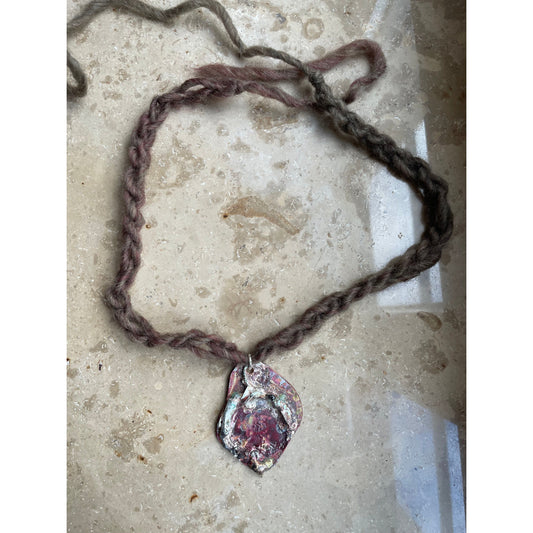 taurus silver/copper necklace