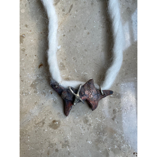 spike form silver/copper necklace