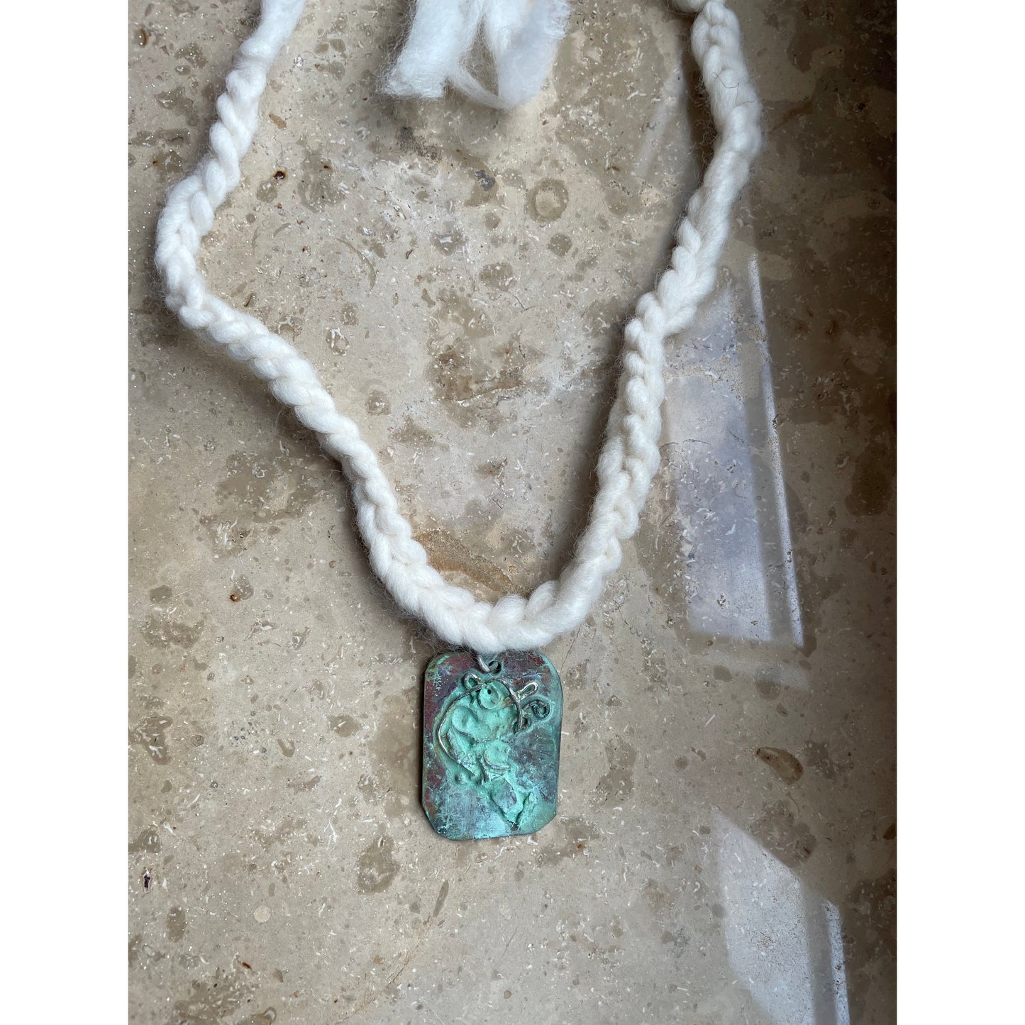 ancient turquoise silver/copper necklace