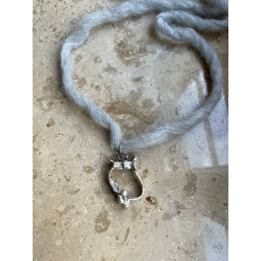 harp silver necklace