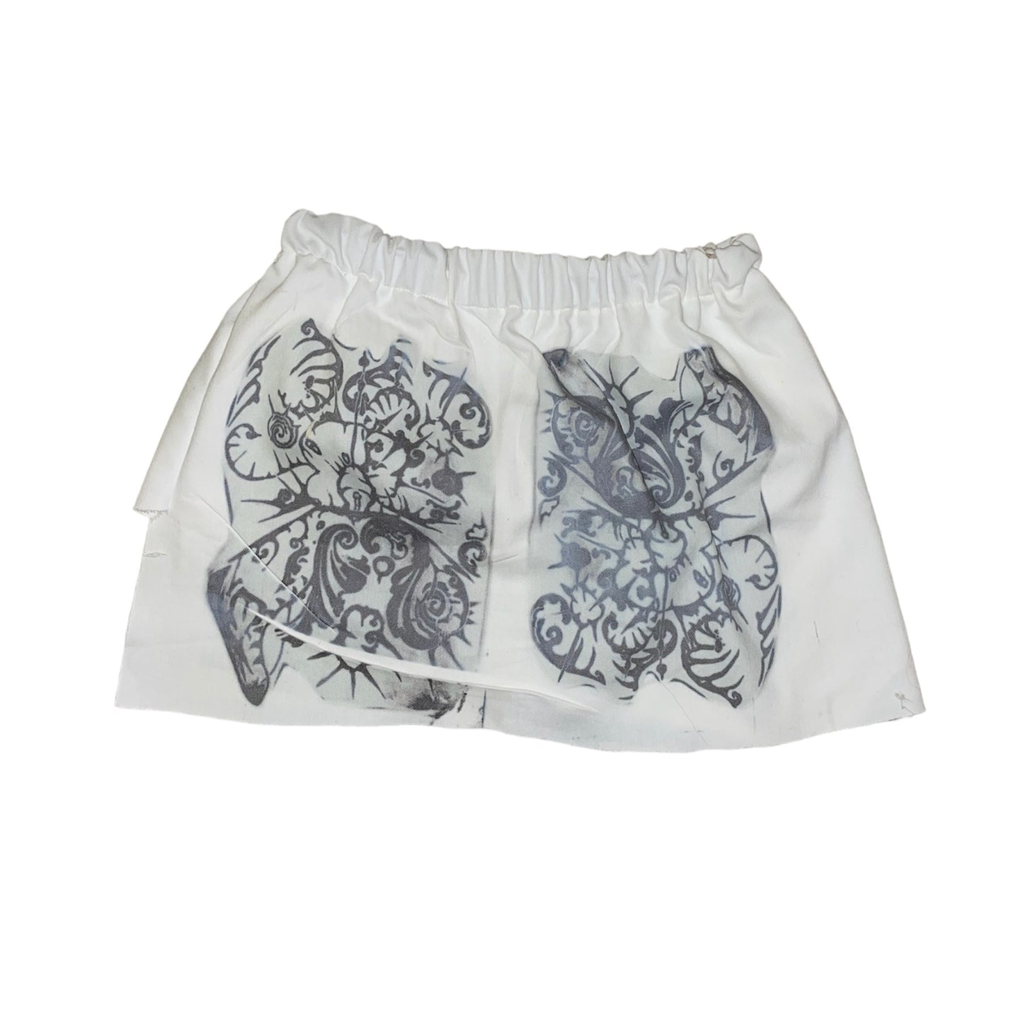 ornament denim skirt