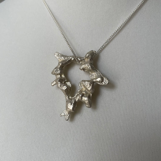 silver cyberform necklace