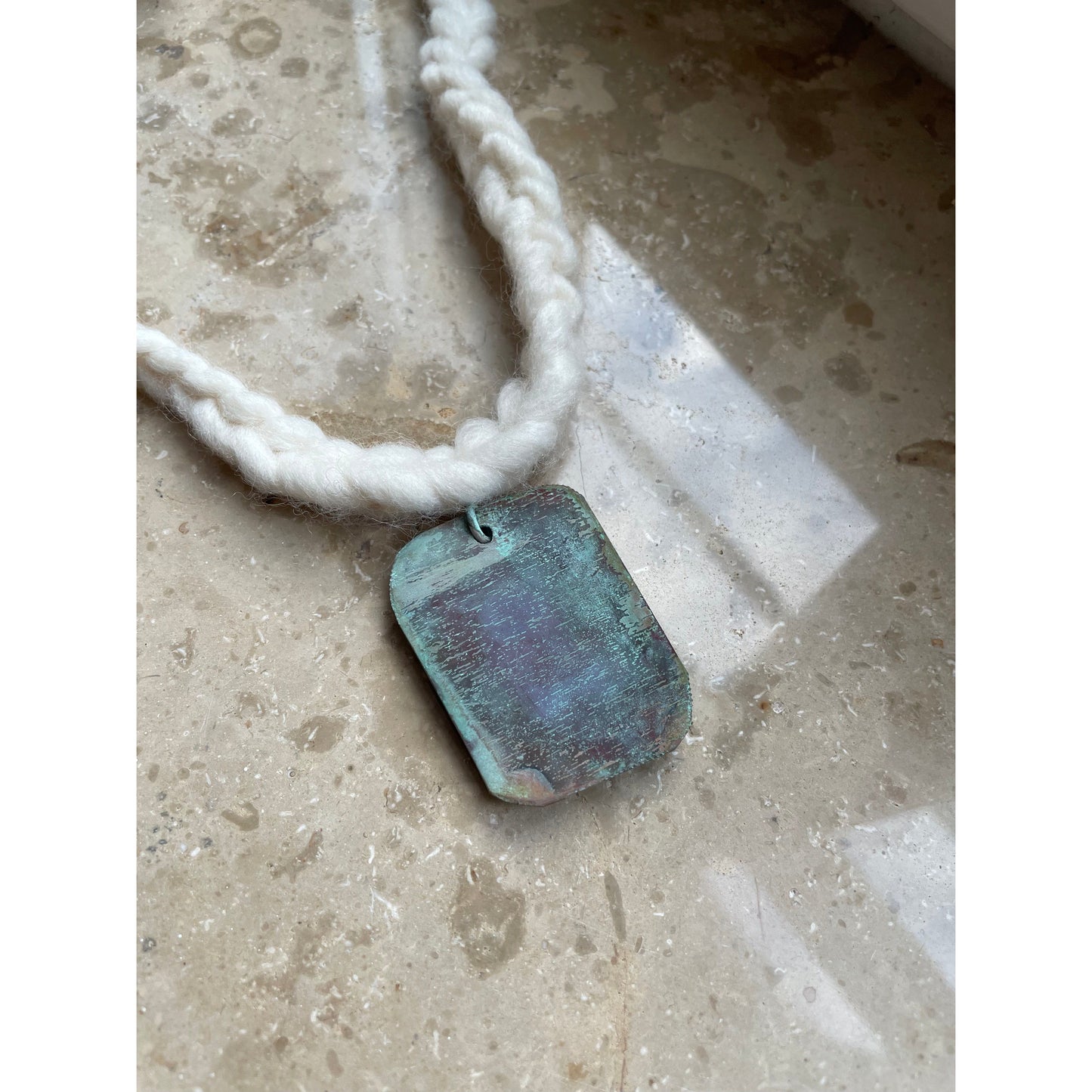 ancient turquoise silver/copper necklace
