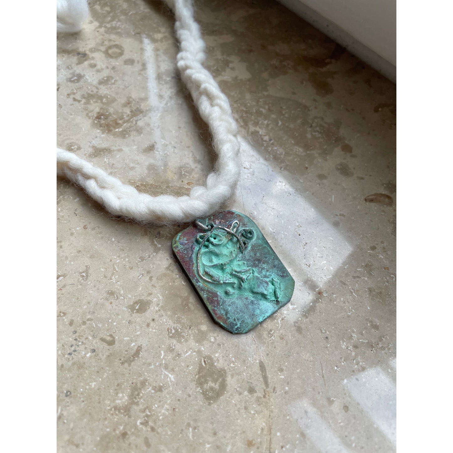 ancient turquoise silver/copper necklace