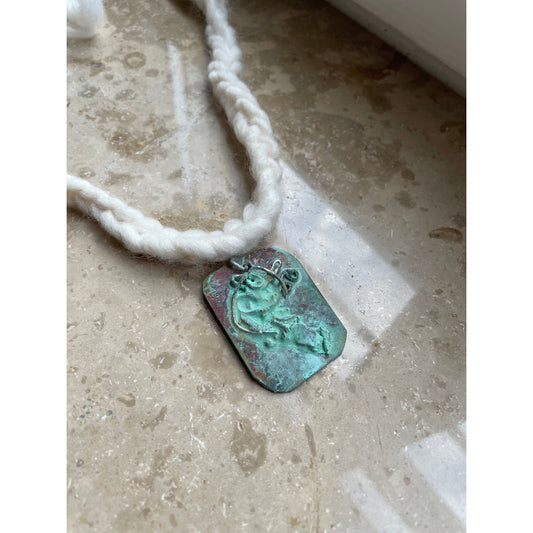 ancient turquoise silver/copper necklace