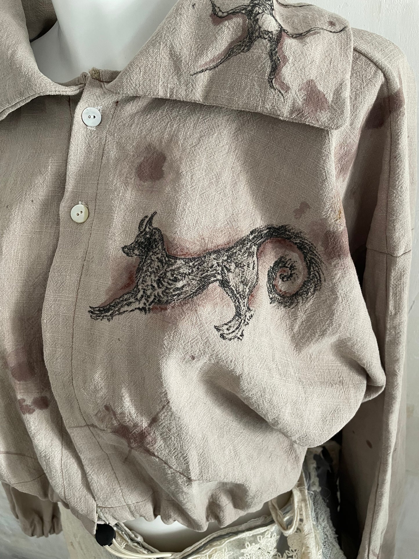 spirit animal linen jacket