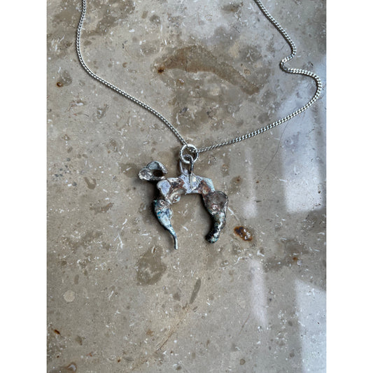 crescent silver necklace