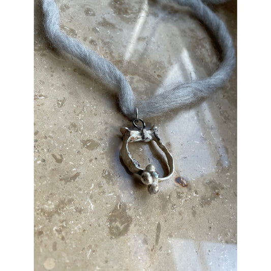harp silver necklace