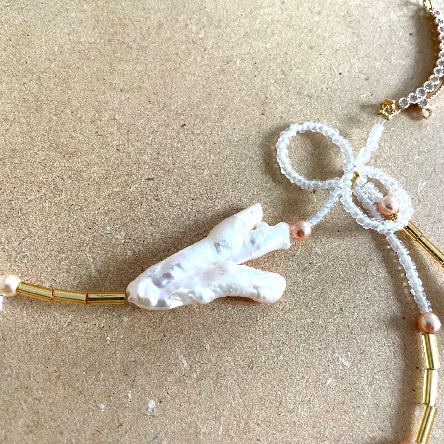 peach fuzz necklace