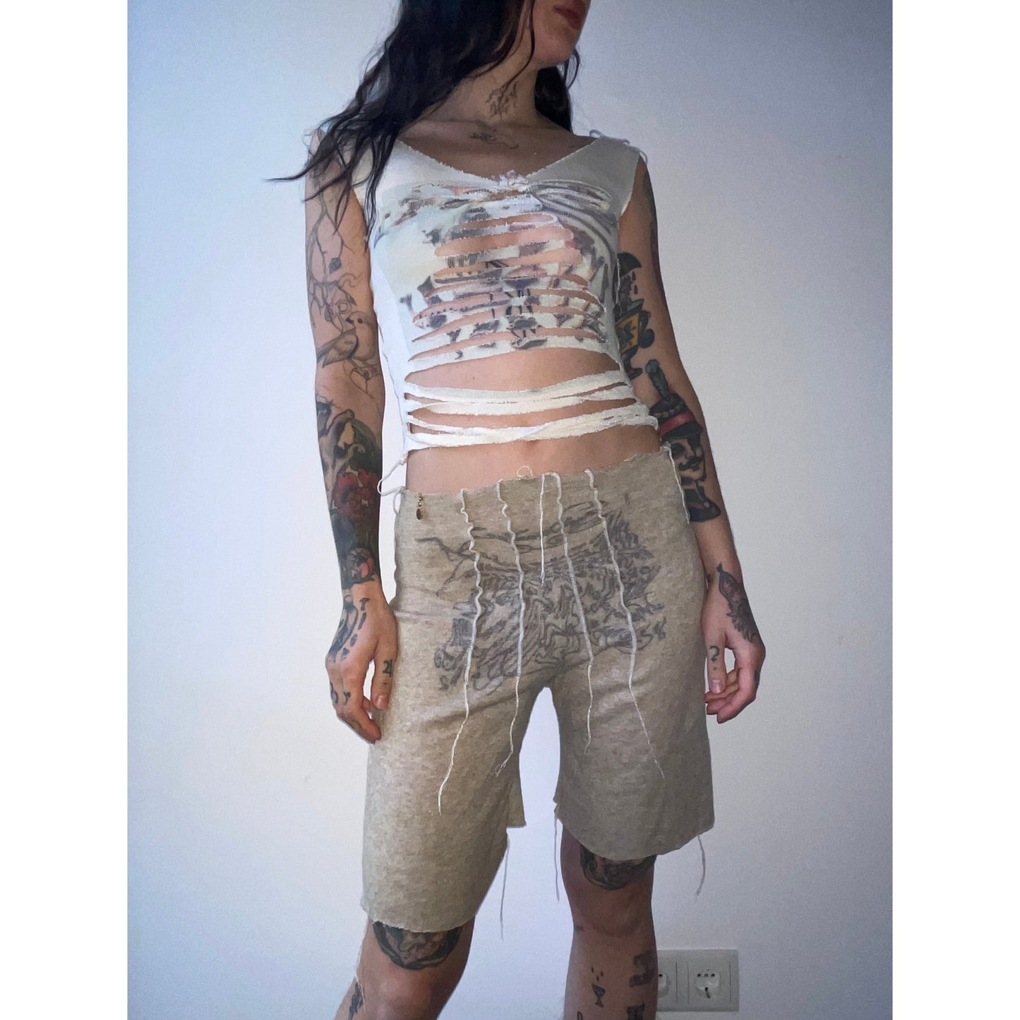 oyster knit shorts