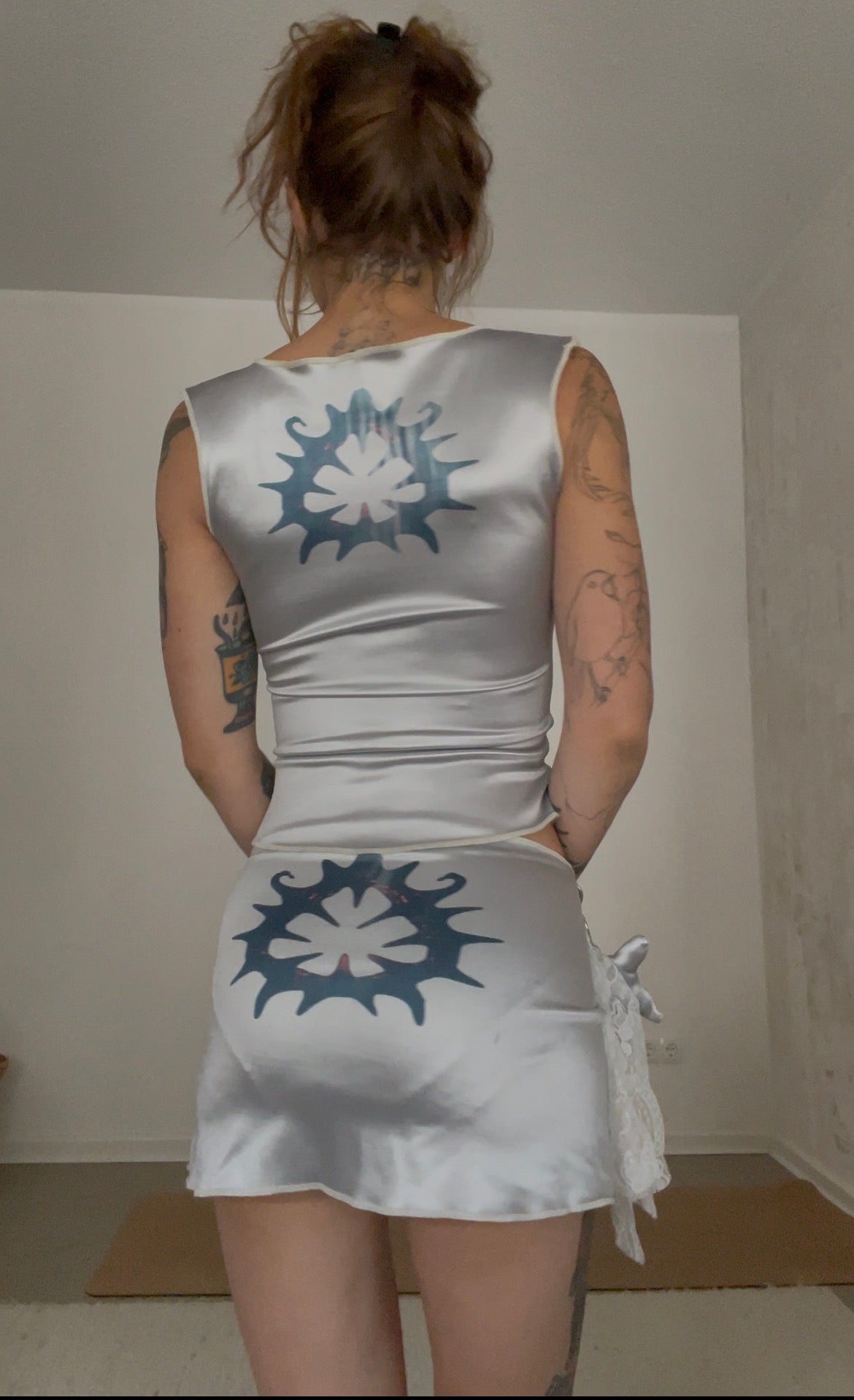 core silver miniskirt
