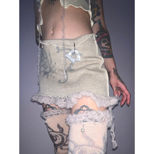 mud swirl knit skirt