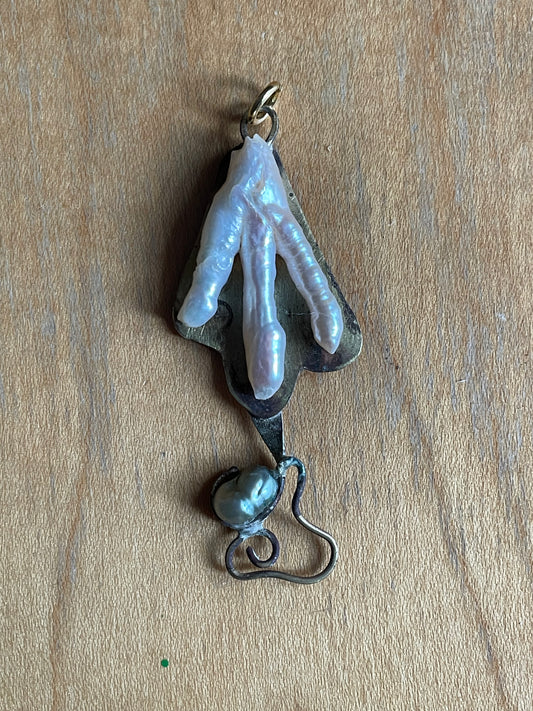 art noveau brass pendant