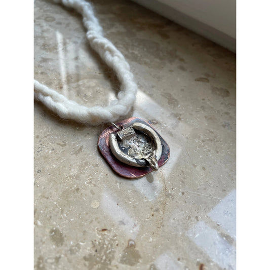 well silver/copper necklace