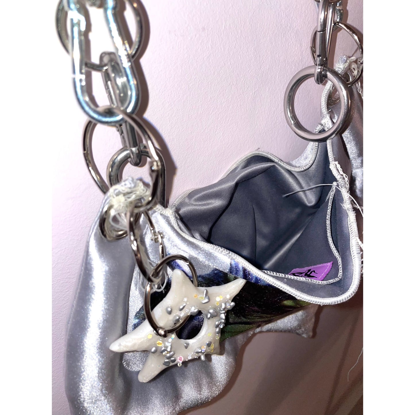 silver spike bag