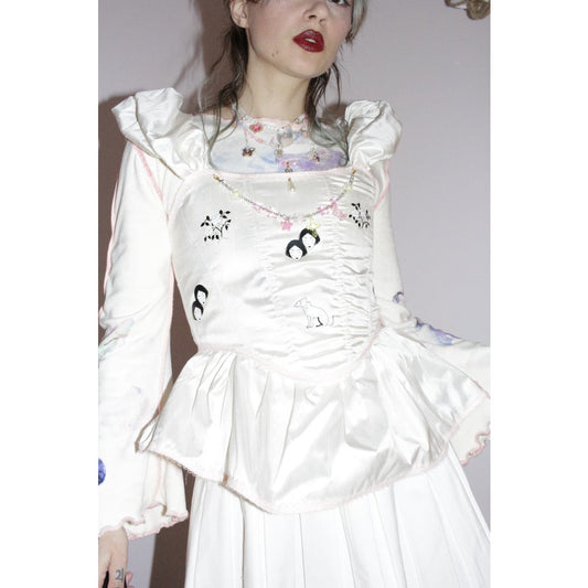 angelic cream wild silk corset babydoll