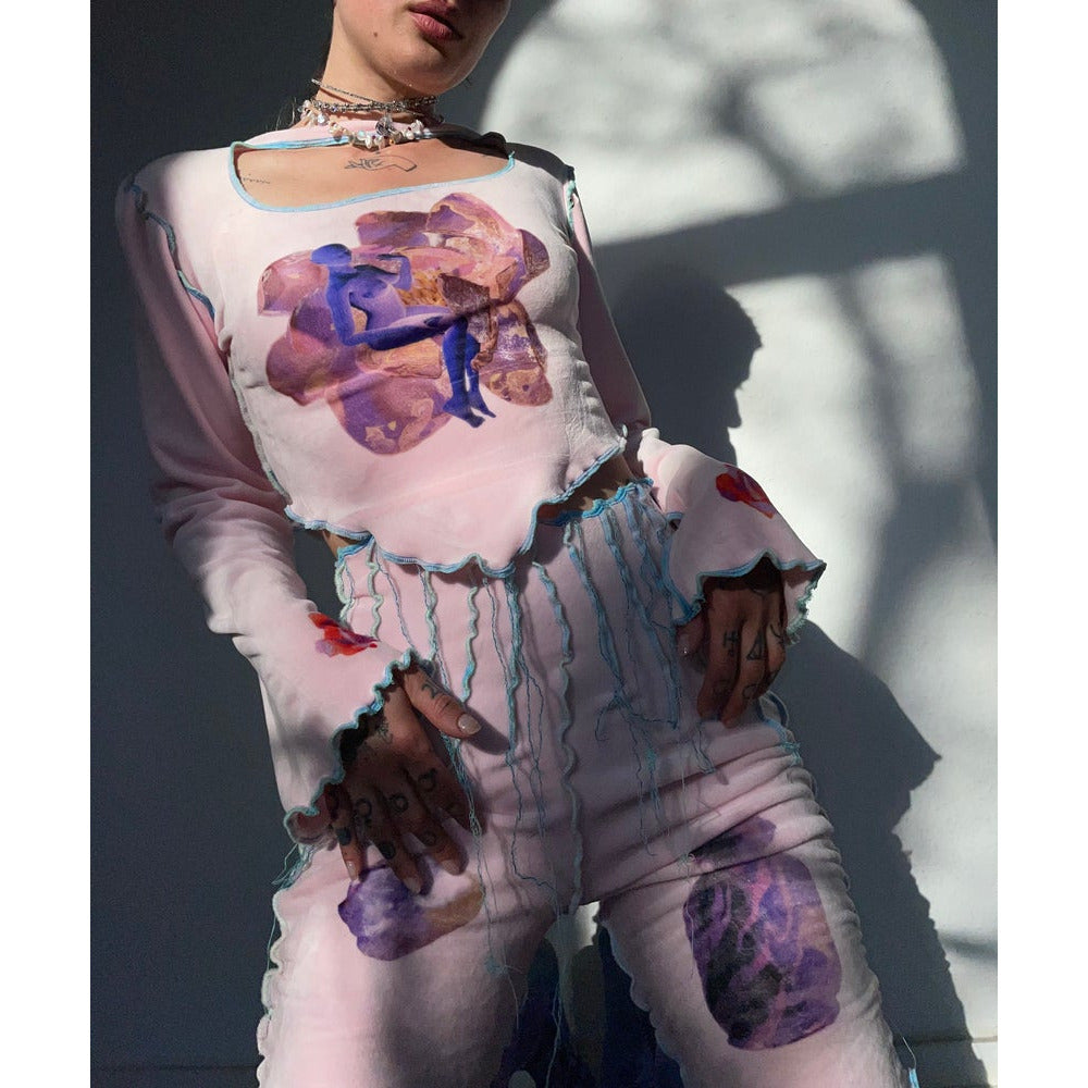 flower fairy longsleeve with cut-out