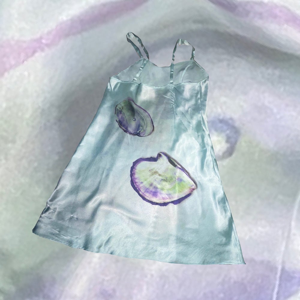 mother of pearl satin slip dress mint