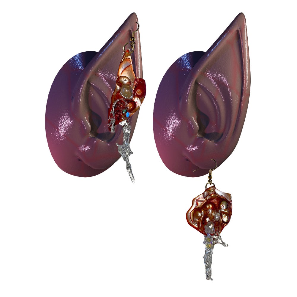 wet sunset pearl earrings