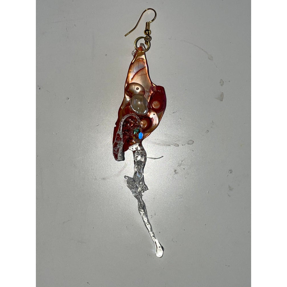 wet sunset pearl earrings