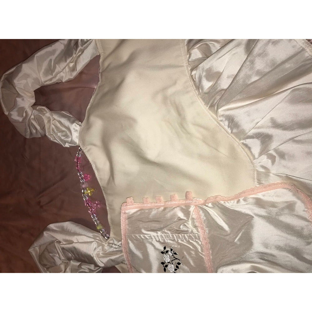 angelic cream wild silk corset babydoll