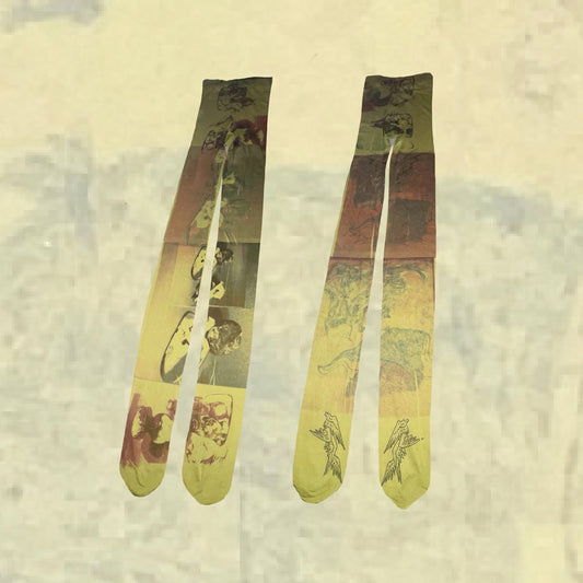 cosmic puddle tights pistachio