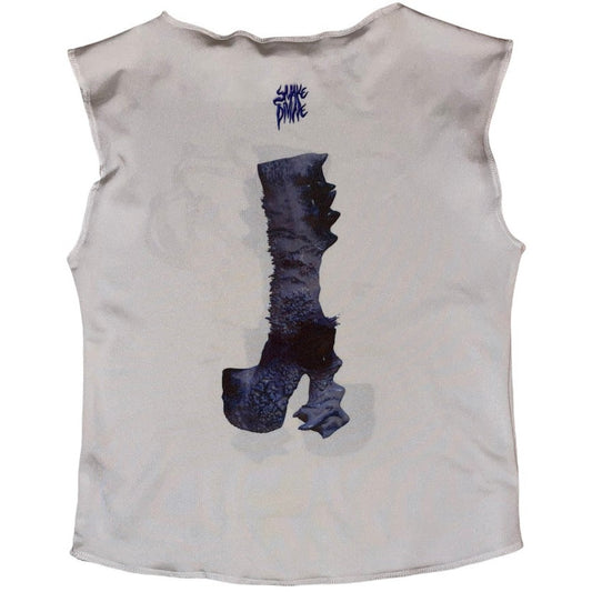 3D shoe square neck top