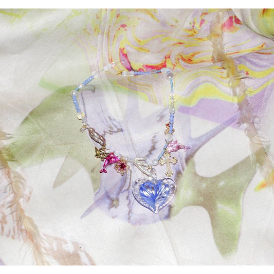 glowing heart murano choker