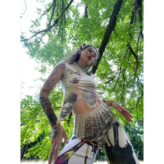 in the name of ghosts drip shirt beige