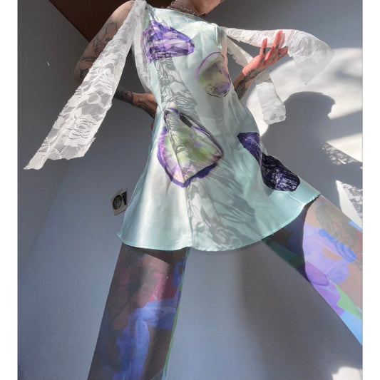 mother of pearl satin slip dress mint