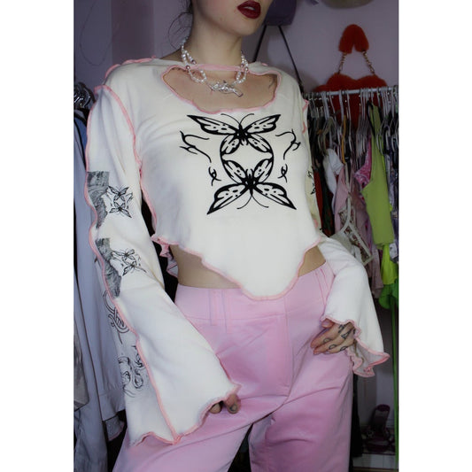 butterfly milk longsleeve with cut out