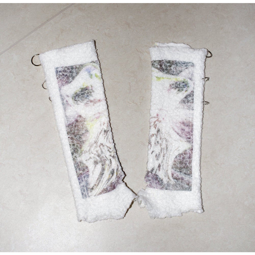 bouclé arm warmers