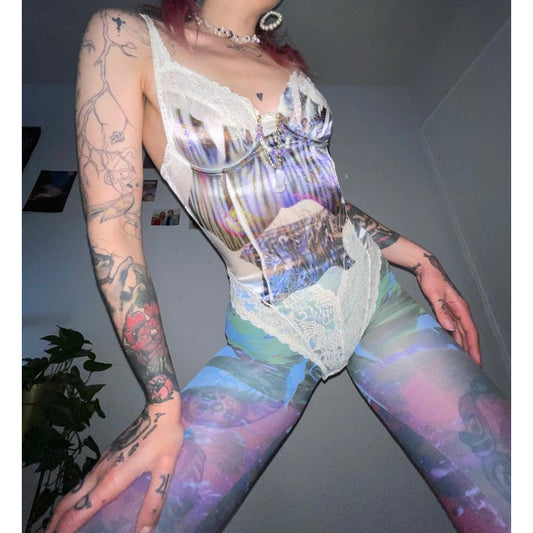cosmic pool handprinted tights