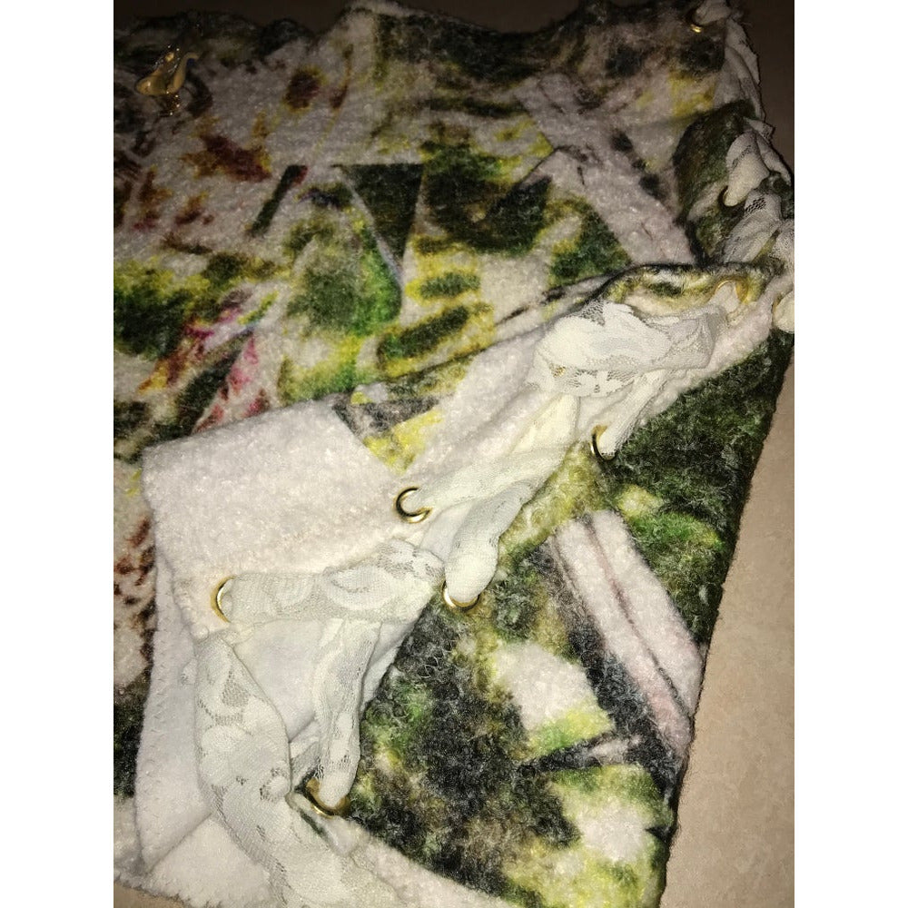 metallic sheep in a forest mini skirt